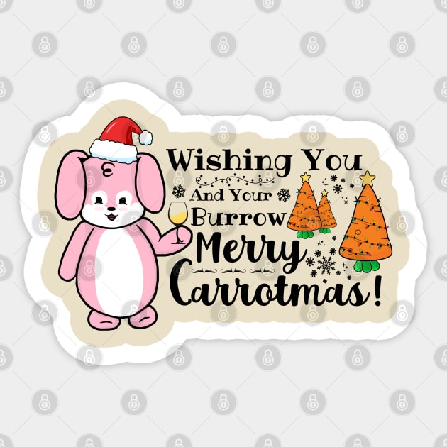 Wishing You And Your Burrow Merry Carrotmas Sticker by the-krisney-way